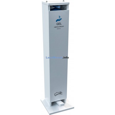 Hydroalcoholic melamine gel dispenser. Foot operated