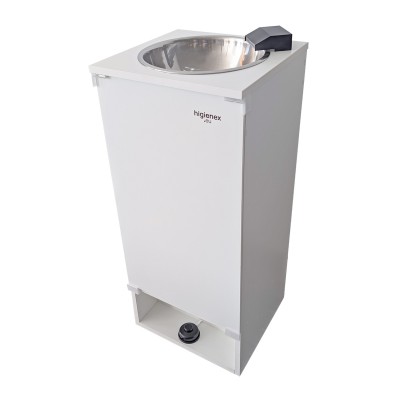 Lavamanos autónomo portátil Higienex. Grifo "Clic Cascada negro". Eléctrico