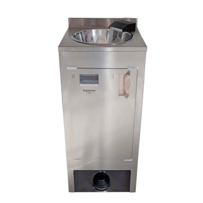 Lavabo autonome en acier inoxydable Higienex Plus. Pompe hydraulique. Robinet Cascade Ultra Bas