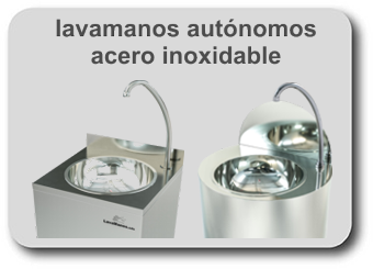 Lavamanos autonomos en acero inoxidable