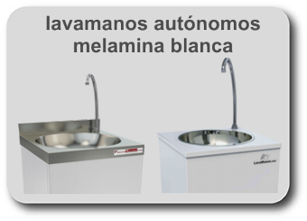 Lavamanos autonomos de melamina blanca